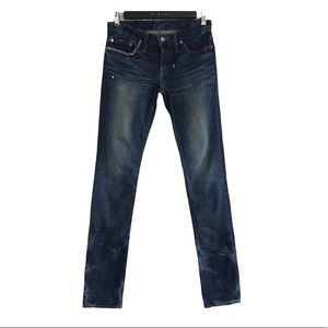 Hysteric glamour denim acid wash jeans studded
